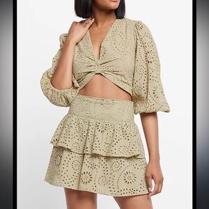 Eyelet Top and Skirt set